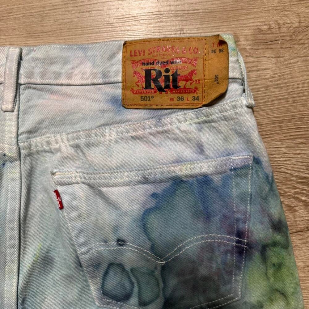 Rare Levi’s 501 straight leg tie dye jeans rit collab - Picture 5 of 5